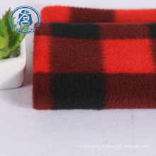 Nice quality china 150D/144F FDY custom printed polar fleece check fabric